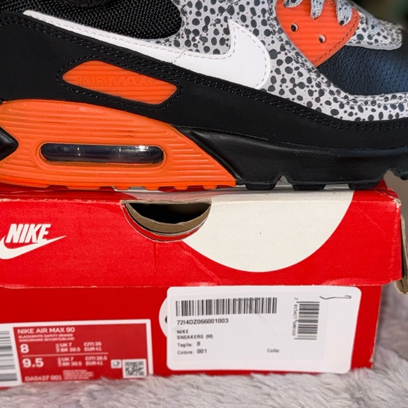 Nike Air Max 90 Safari Black Orange DA5427-001 Men's Size 8 used like new 10/10 - Picture 7 of 9
